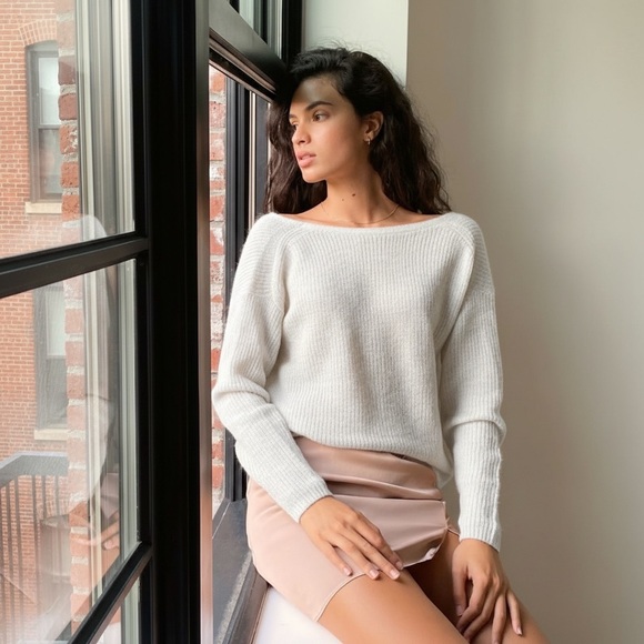 Wilfred Front To Back Ivory Ribbed Cardigan Sweater pearl buttons Large - Picture 2 of 16